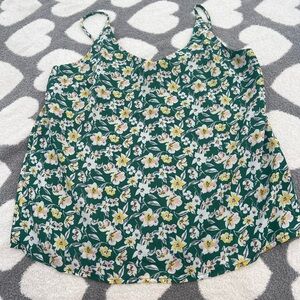 Banana Republic V-Neck Classic Camisole in Floral Forever Green Size Medium